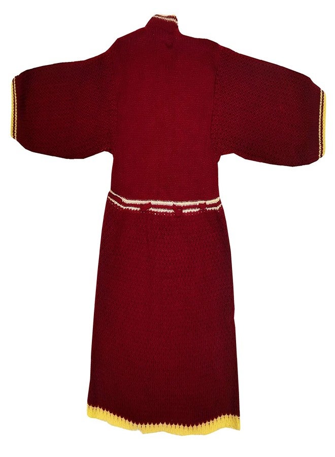 little PANDA Baby Girls Sweater Winterwear Dress with Cap and Booties Set Full Sleeves Sweater for Born Baby Girls (0-6 Months, Maroon) - Image 5