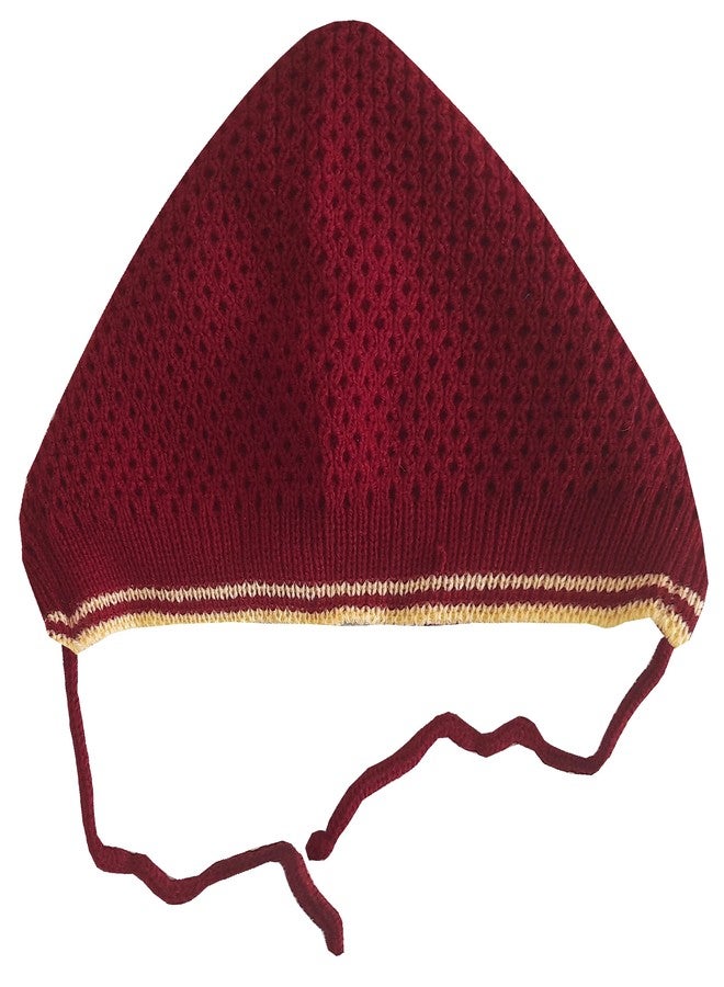 little PANDA Baby Girls Sweater Winterwear Dress with Cap and Booties Set Full Sleeves Sweater for Born Baby Girls (0-6 Months, Maroon) - Image 3