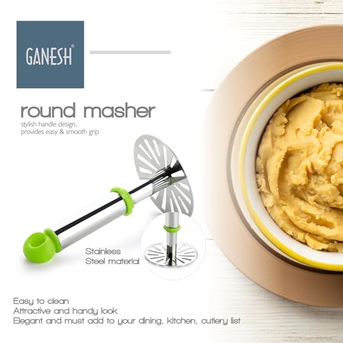 Ganesh Round Masher Kitchen Gadget with Non-Slip Handle, Masher Utensil for Mashed Potato, Vegetables - Image 4