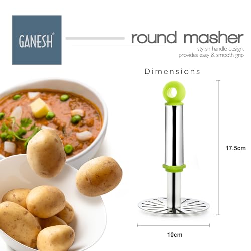 Ganesh Round Masher Kitchen Gadget with Non-Slip Handle, Masher Utensil for Mashed Potato, Vegetables - Image 5