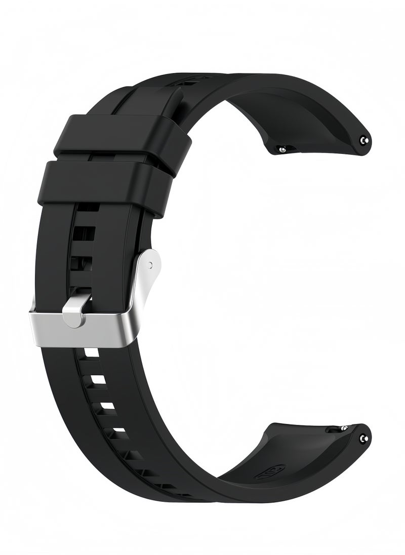 Generic 2pcs Silicone Replacement Strap Watchband for Huawei Watch 3/3Pro Dark Blue/Black  - Image 3