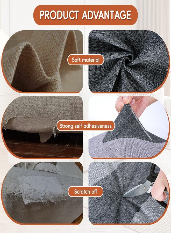 LIHBIH Linen Fabric Repair Tape 4.7x63 Inch, Self Adhesive Couch Patch Repair Fabric Tape for Furniture, Linen Patch Kit for Couch, Carpet, Upholstery, Chair, Sofa, Cushion, Bag (Dark Grey) - Image 3
