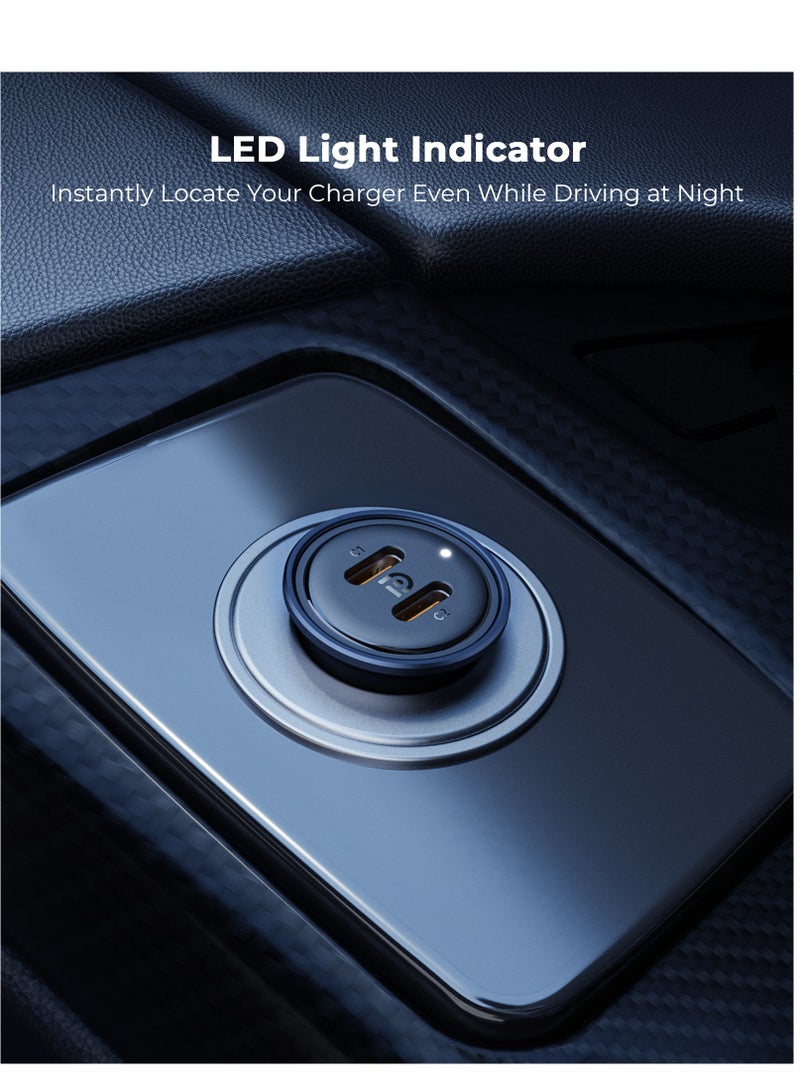 VOLTME 30W Dual USB-C Car Charger Adapter, PD 3.0 Fast Charging for iPhone 16/16 Pro Max/15/14/13/12/11 Series, iPad Pro/Air/Mini, Samsung Galaxy S25/S25 Ultra/S24/S23/S22/S21, Pixel, Android Phones – Type-C Fast Car Charger for In-Car Charging and Travel Use (Blue)  - Image 5