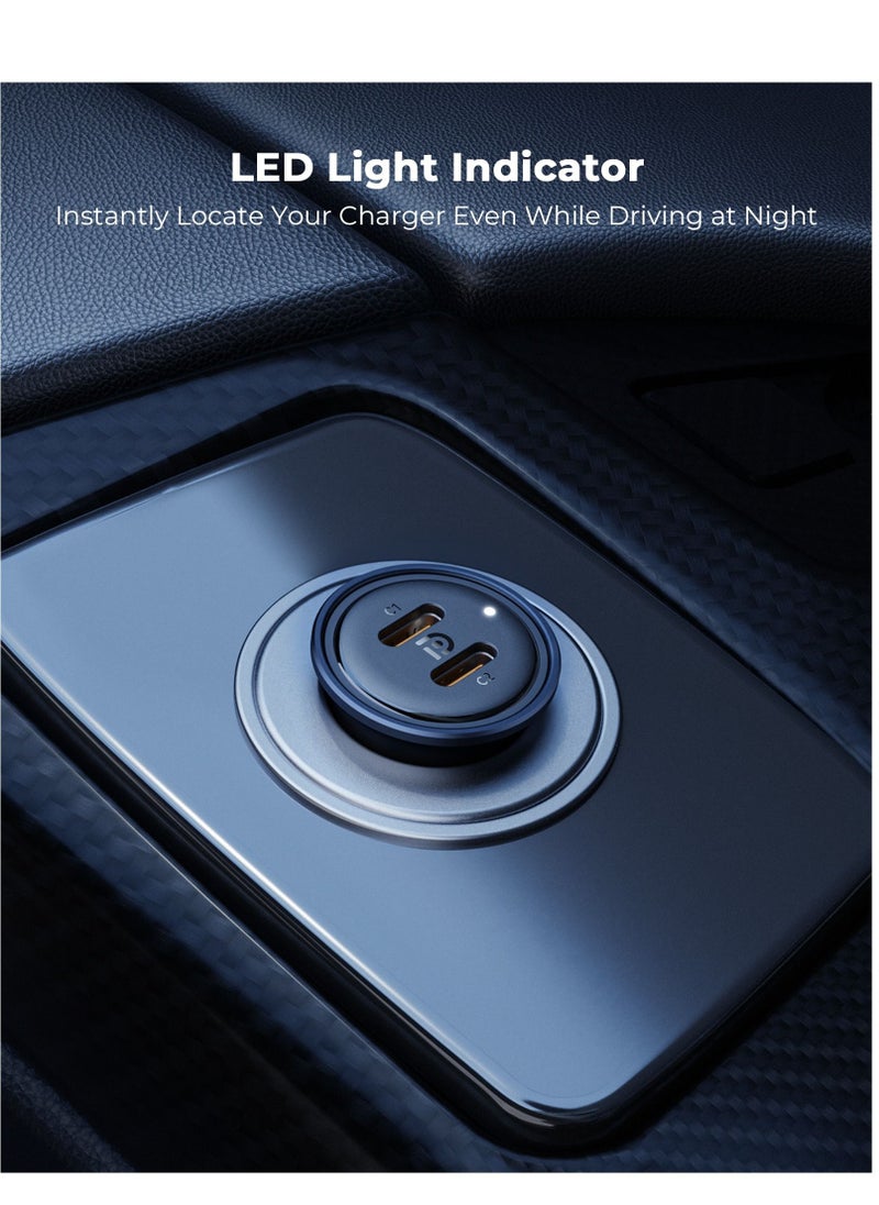 VOLTME - Car Charger, 30W USB C Car Charger, PD 3.0 Car Charger Adapter Fast Charging for iPhone 15/14/13/12/11 Pro Max Mini X Samsung Galaxy S24/S23/22/21 Pad Pro Pixel and More-Blue - Image 1