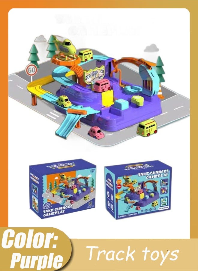 Puzzle Rail Car, City Rescue Toy with Mini Cars, Preschool Toys for Toddlers, Kids Race Track Toys for 3 4 5 6 7 Years Old Boys Girls  - Image 1