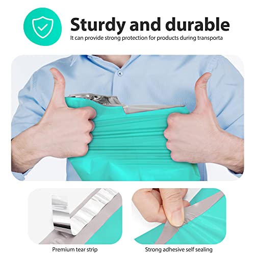 Fuxury Large Poly Mailers 14.5x19'' 200Pc, Waterproof Shipping Bags for Clothing, Strong Adhesive Mailers Poly Bags for Small Business Suppliers, Durable Shipping Envelopes Mailing Bags Teal - Image 4