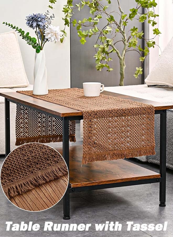 YIM-VIBEHAUS Boho Table Runner Woven Table Runner with Tassels Linen Tablecloth for Table Decoration Party 30×180cm  - Image 3