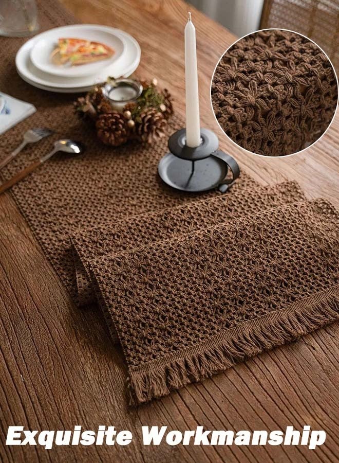 YIM-VIBEHAUS Boho Table Runner Woven Table Runner with Tassels Linen Tablecloth for Table Decoration Party 30×180cm  - Image 4