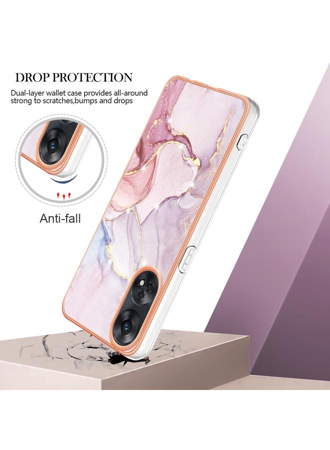 اس-توب جراب لهاتف OPPO Reno8 T 4G، جراب هاتف IMD مزدوج الجوانب مطلي بالرخام الكهربائي - Image 3