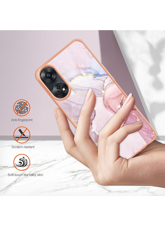 اس-توب جراب لهاتف OPPO Reno8 T 4G، جراب هاتف IMD مزدوج الجوانب مطلي بالرخام الكهربائي - Image 4