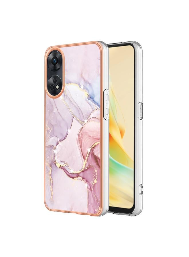 اس-توب جراب لهاتف OPPO Reno8 T 4G، جراب هاتف IMD مزدوج الجوانب مطلي بالرخام الكهربائي - Image 1