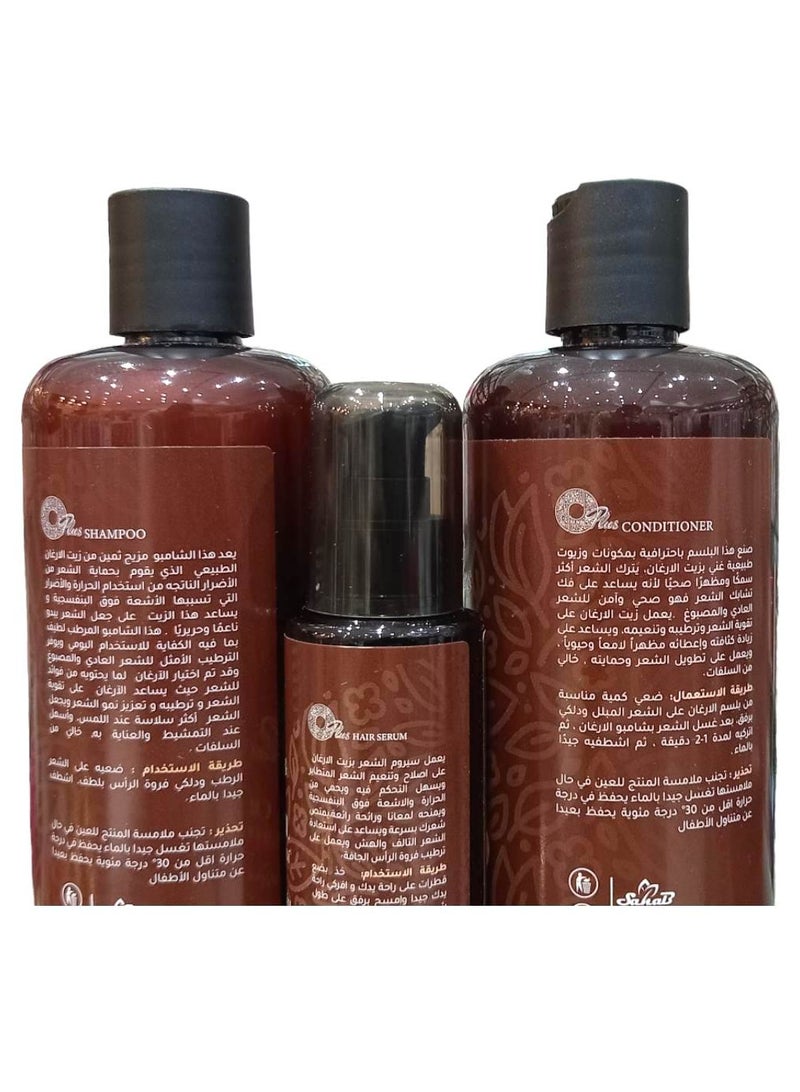 Oplus Set With Argan Oil Shampoo 1000 Ml And Plus 1000 Ml With Mask 500 Ml And Serum120 Ml Strengthens And Repairs Dry Damaged And Brittle Hair Free Of Sodium Chloride Free Of Parabens - Image 2
