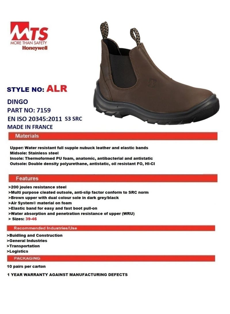 TS Safety Shoes, ALR-7159, Dingo, Nubuck Leather, Brown - Image 2