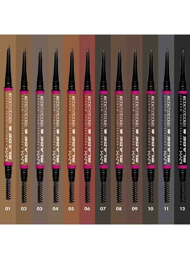 NYX PROFESSIONAL MAKEUP NYX Professional Makeup Blade & Shade, Dual Edged Brow Pencil, Up to 16HR wear, Smooth-glide pigment, Ash Blonde