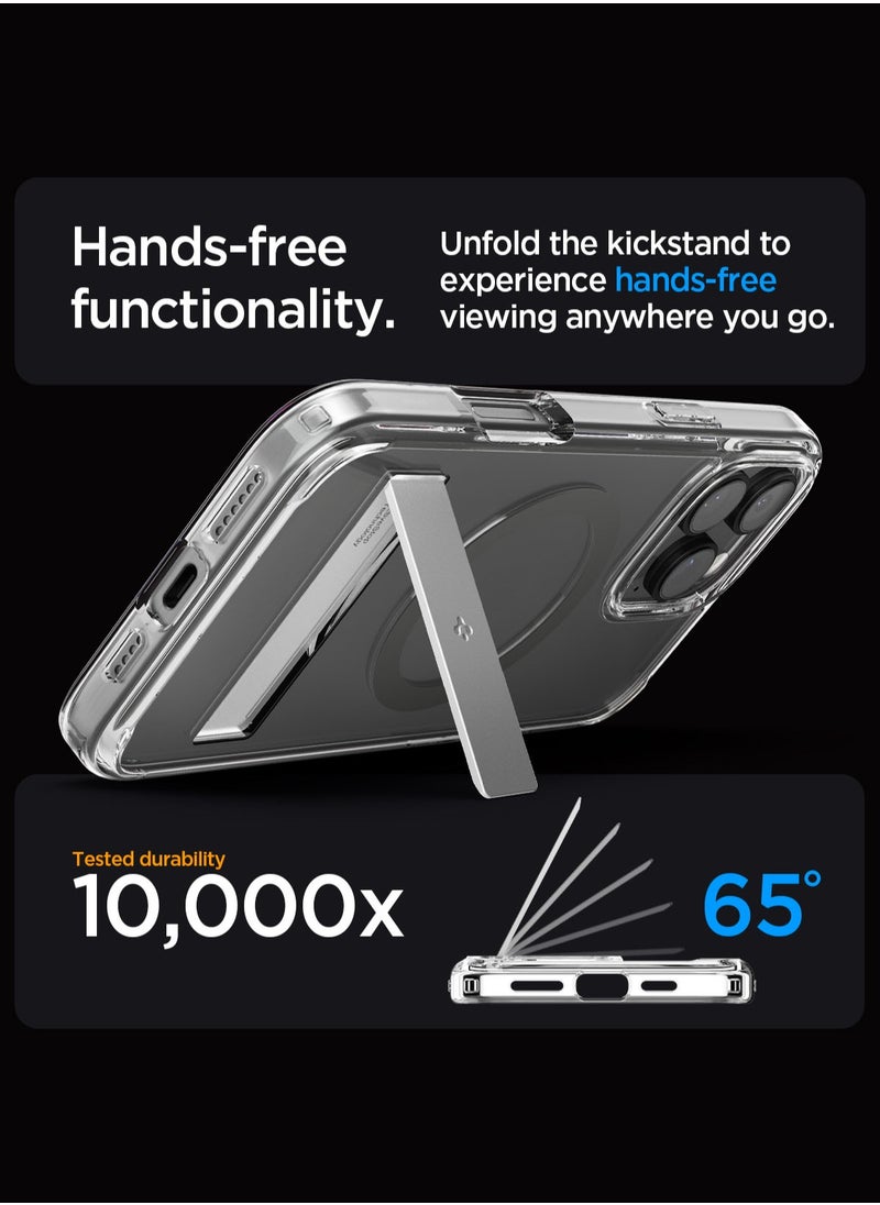 Spigen Ultra Hybrid S MagFit iPhone 16 Pro MAX Case Cover MagSafe with Kickstand - Graphite  - Image 3