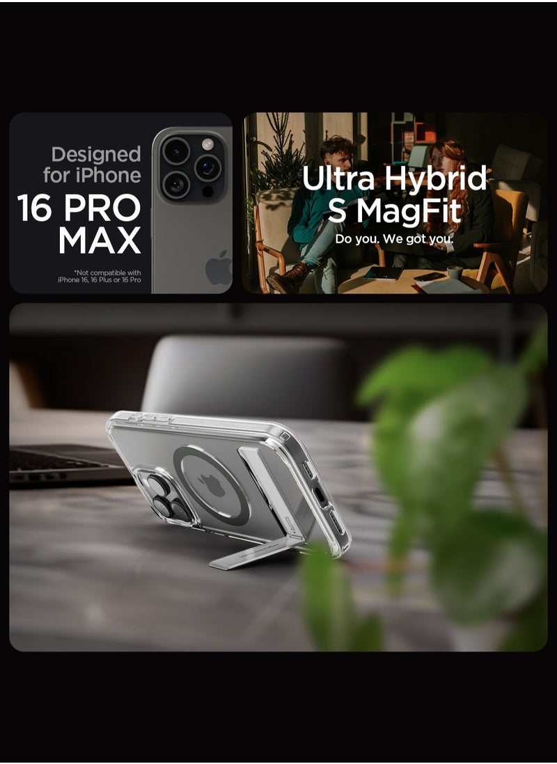 Spigen Ultra Hybrid S MagFit iPhone 16 Pro MAX Case Cover MagSafe with Kickstand - Graphite  - Image 2