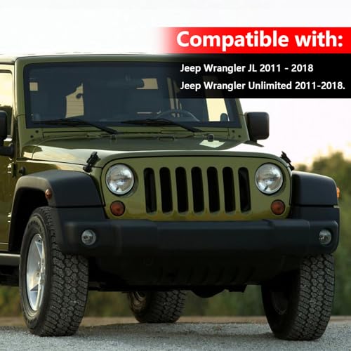 VKVXCLON Hood Shocks Lift Support Compatible with Wrangler JK&Unlimited 2011-2018 Front Engine Hood Struts Stainless Steel Bolt-in System(All Black Components Struts) - Image 3
