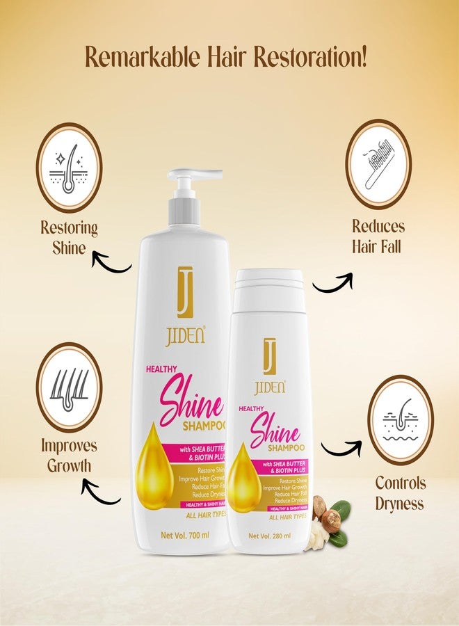 JIDEN Healthy Shine Shampoo for Men & Women - 280ml with Shea Butter & Biotin Plus for Intense Moisture & Hair Growth, Shiny/Silky & Strong Hairs, Helps to Reduce Hair Fall/Dryness, for All Hair Types - Image 3