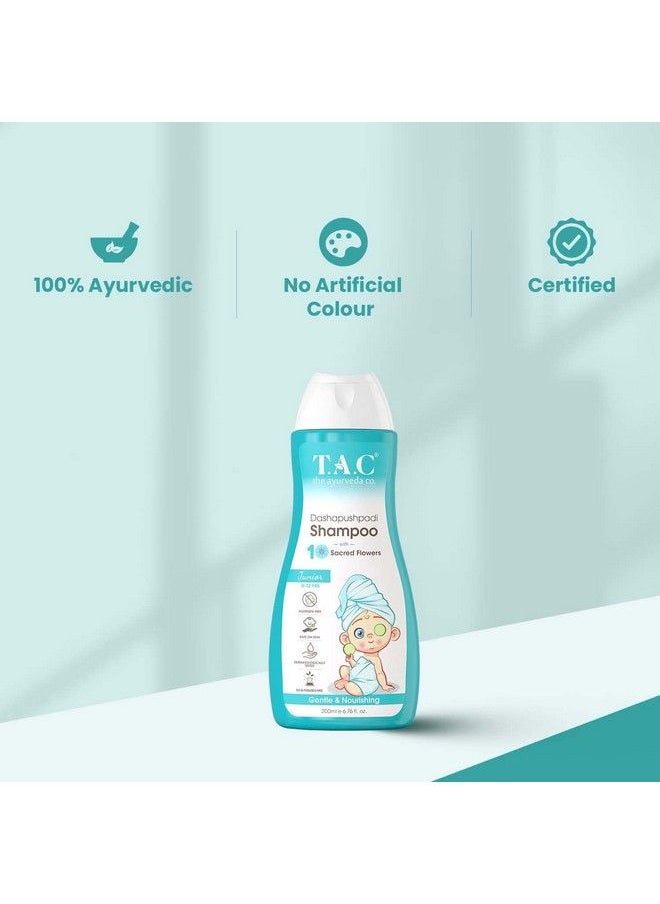TAC - The Ayurveda Co. - Dashapushpadi Ayurvedic Baby Shampoo For Hair Wash Antifungal Hair Growth With 100% Natural Ingredients All Hair Types 200Ml - Image 1