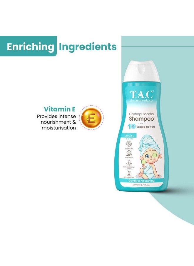 TAC - The Ayurveda Co. - Dashapushpadi Ayurvedic Baby Shampoo For Hair Wash Antifungal Hair Growth With 100% Natural Ingredients All Hair Types 200Ml - Image 1