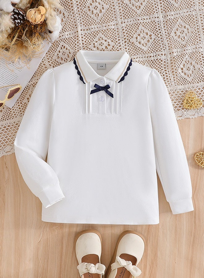 دب رائع قميص بولو ذو الكمام الطويل للفتيات - Image 1