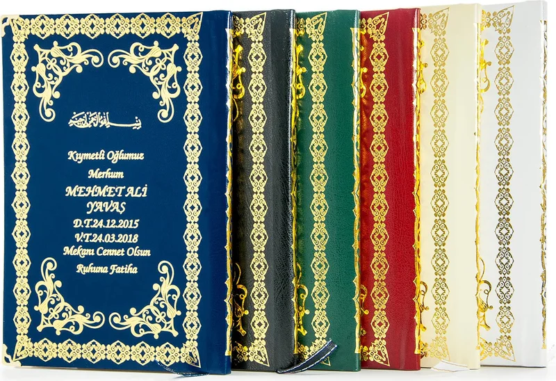 İhvan Online 50 Pieces - Name Printed Hardcover Yasin Book - Medium Size - 176 Pages - Green Color - Mevlid Gift
