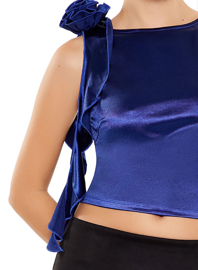 FOREVER 21 Satin Rosette Sash Crop Top - Image 5