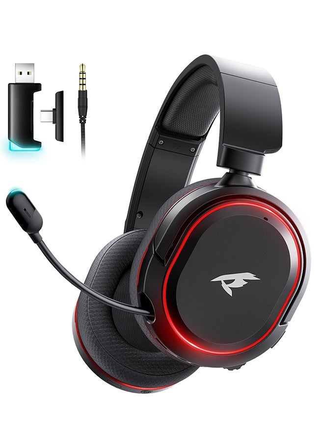 بيكن سماعة ألعاب لاسلكية G2، صوت محيطي 7.1، سماعات ألعاب USB بتردد 2.4 جيجاهرتز مع بلوتوث 5.4، ميكروفون بخاصية إلغاء الضوضاء ENC، إضاءة RGB، سماعة لاسلكية لأجهزة الكمبيوتر الشخصية، PS5، PS4، Mac، Switch - Image 1