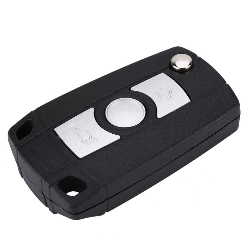Car Remote Key: 3-Button ABS Plastic Flip Key Fob Case With Uncut Blade - Durable Replacement Key Shell for Smart Key Protection & Everyday Use - Image 1