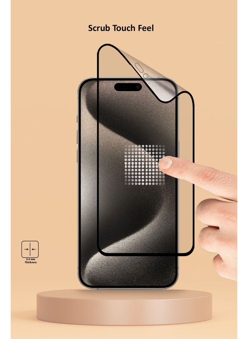 Techie واقي شاشة سيراميك غير لامع من Techie Full Cover 9H Hardness لهاتف Apple iPhone 15 Pro Max - مضاد للانفجار ومضاد للخدش ومضاد لبصمات الأصابع - Image 3