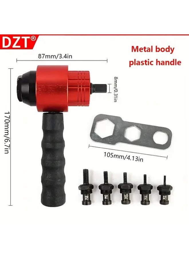 Quick Rivet Adapter 1 4 Hex with Ergonomic Handle for M3 M4 M5 M6 M8 Nuts - Image 3