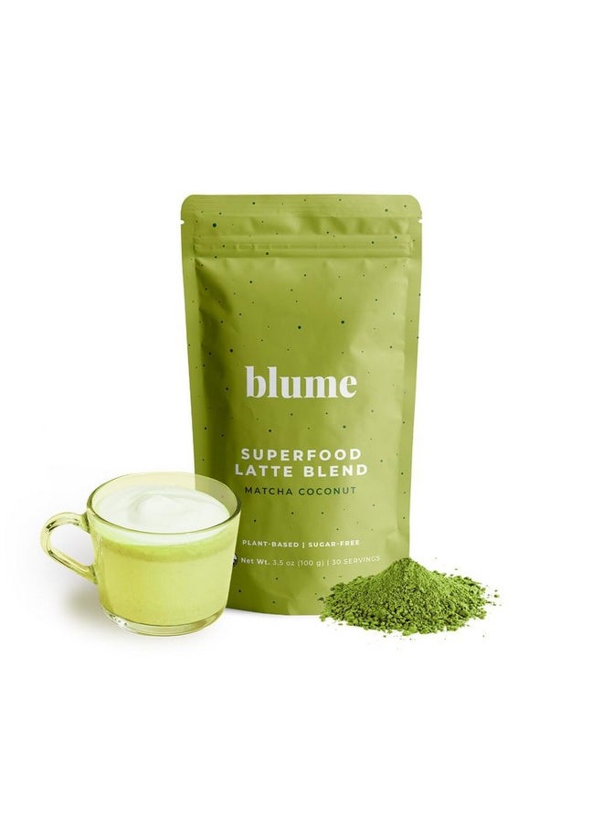 Blume - Blume Superfoods Latte Organic Matcha Green Tea Powder with Coconut, L-Theanine and Natural Caffeine for Energy & Focus - Matcha from Shizuoka Japan - 30 Servings - Image 1