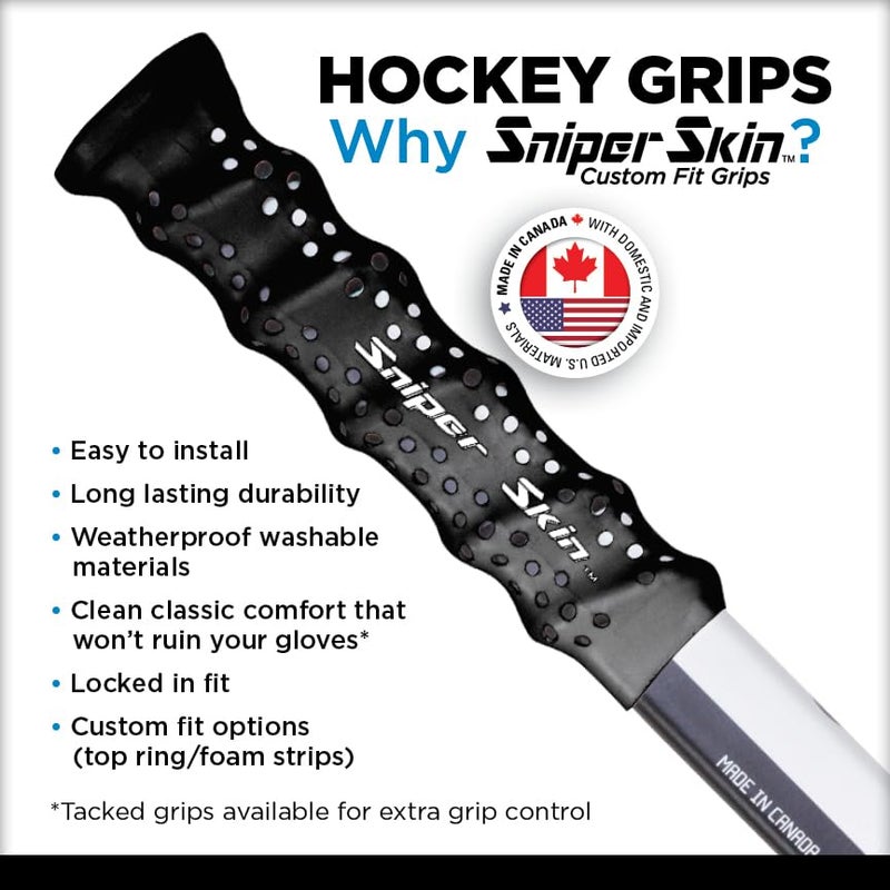 SNIPER SKIN Hockey Grip, Fits Adult and Kids Sticks, Easy Install, Durable, Better Than Hockey Tape, Ideal Team Swag, Clean Non-tack - White - Image 2