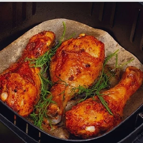 5 دي ام 50 Pcs Air Fryer Baking Paper Disposable Oil Waterproof Non-Stick Non-Hole Flat Square Model