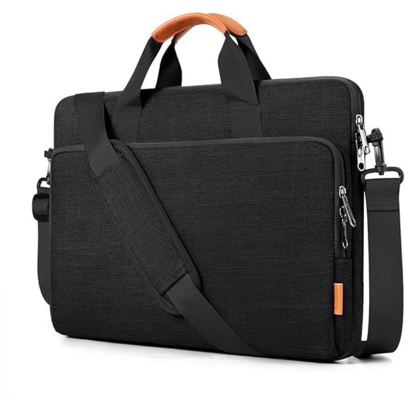 15.6 inch Protective Laptop Sleeve for MacBook Air 15 inch M2 A2941 2023/Pro 16 inch M4 M3 M2 M1 2024-2019, Black Square Quilted Nylon with 2 Pockets, Handle Belt - Image 1