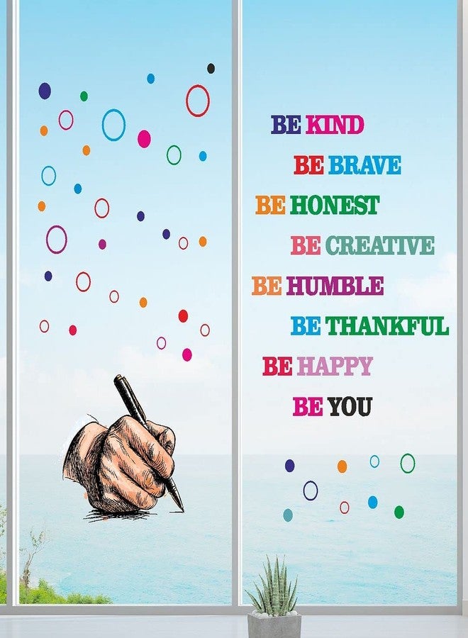 CVANU Be Kind Be Brave Be Happy Be You Beautiful, Colorful, Positive, Motivation, Inspirational Quotes Wall Decal for Kids Classroom and Bedroom Decoration Sticker (90CM X 90CM) PVC Vinly - Image 3