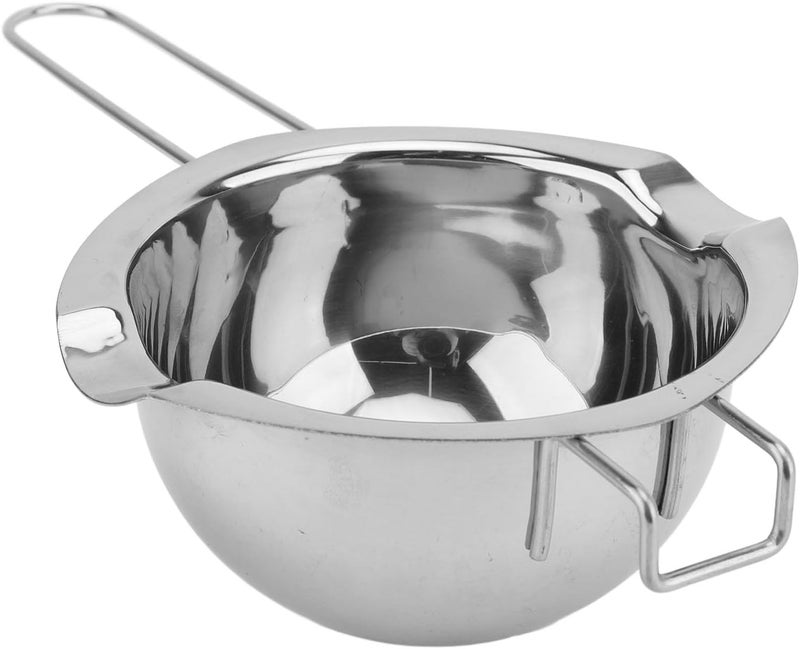 Chocolate Melting Pot Bowl, 500ml Stainless Steel Boiler Pot with Double Spouts & Heat Handle for Candy, Candle Making, Butter, Cheese - Image 1