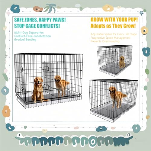 MENGSTER Dog Crate Divider Panel - 2 Pack Black Metal, Compatible with 24"-32" & Other Crate Sizes, 16.92" H x Adjustable Width 11.81"-20.86"(Dog Crate NOT Included) - Image 5