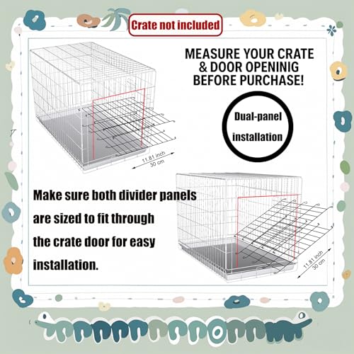 MENGSTER Dog Crate Divider Panel - 2 Pack Black Metal, Compatible with 24"-32" & Other Crate Sizes, 16.92" H x Adjustable Width 11.81"-20.86"(Dog Crate NOT Included) - Image 3