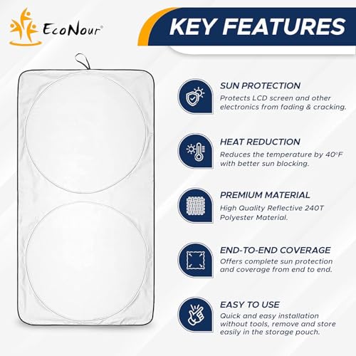 EcoNour Foldable Car Windshield Sunshade | Sun Shade for Car Windows Blocks UV Rays and Keeps The Heat Out | Foldable Essential Accessory for Enhanced Comfort XXX-Large (70 x 42 inches) - Image 4