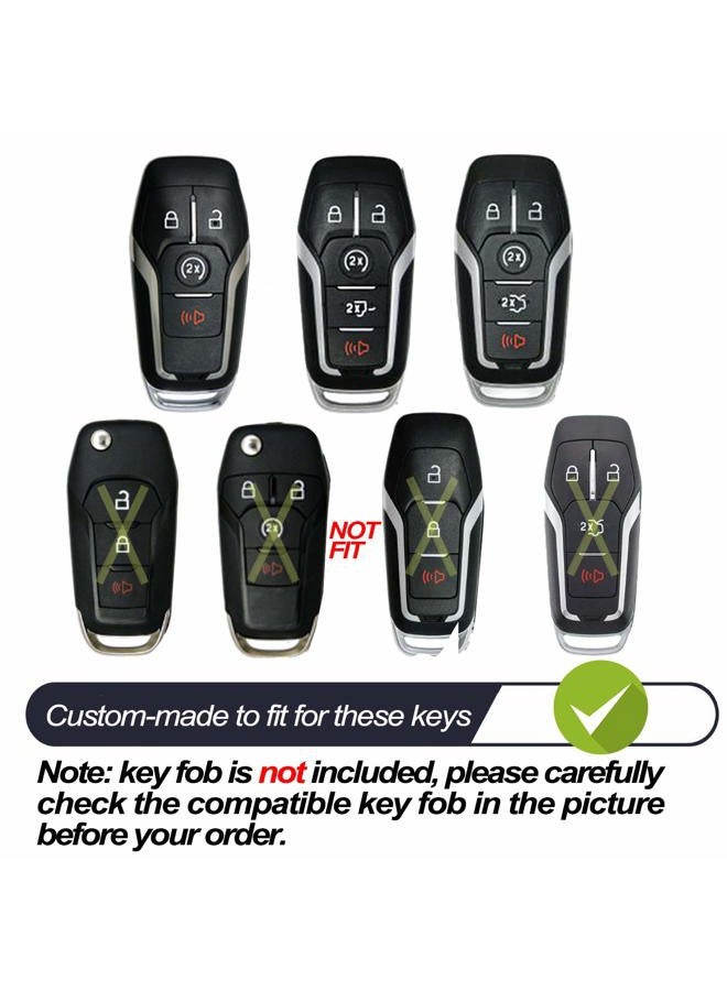MECHCOS Fit for Ford Edge Explorer Fusion Mustang Expedition F-150 F-250 F-350 F-450 Super Duty Transit-150 250 350 HD Lincoln MKC MKX MKZ Nautilus Red Key Fob Cover Case Accessories NOT FIT Flip Key - Image 2