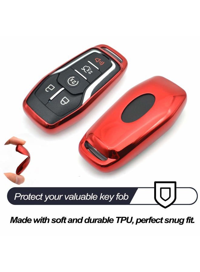 MECHCOS Fit for Ford Edge Explorer Fusion Mustang Expedition F-150 F-250 F-350 F-450 Super Duty Transit-150 250 350 HD Lincoln MKC MKX MKZ Nautilus Red Key Fob Cover Case Accessories NOT FIT Flip Key - Image 3