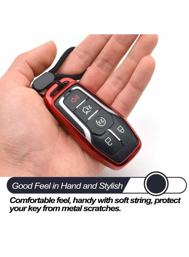 MECHCOS Fit for Ford Edge Explorer Fusion Mustang Expedition F-150 F-250 F-350 F-450 Super Duty Transit-150 250 350 HD Lincoln MKC MKX MKZ Nautilus Red Key Fob Cover Case Accessories NOT FIT Flip Key - Image 4