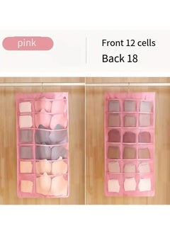 ALMUFARREJ Hanging Bra Organizers for Hanging Bra, Socks, Lingerie Double Sided with Mesh Pockets Pink  - Image 4
