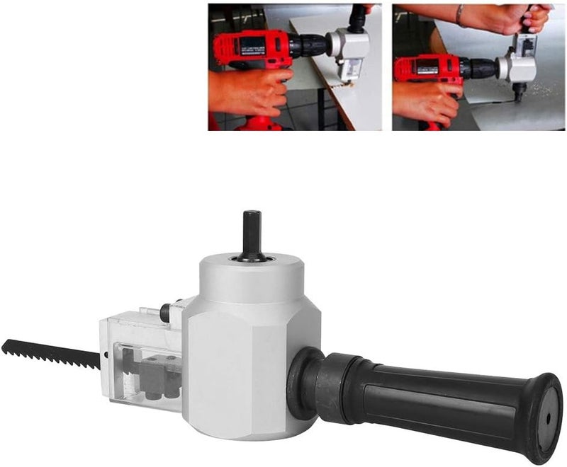 Double Head Metal Cutter Sheet Nibbler Drill Attachment, Wireless Electric Wood Saw with Wrench for Thin Metal Stainless Steel Aluminum Iron Sheet and Plywood Cutting - Image 5