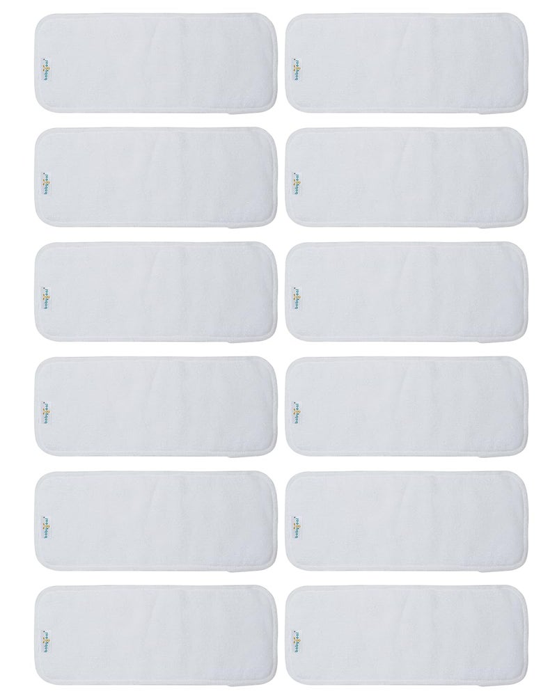 Babygoal Reusable Cloth Diaper Inserts Pack of 12, Absorbent & Breathable Liners, 3-Layer Microfiber Inserts for Cloth Diapers 12T - Image 1