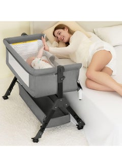 ACPLAY 4-in-1 Baby Bassinet with Changing Table, Adjustable Bedside Sleeper, Portable Cradle, and Spacious Storage  - Image 3