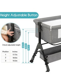 ACPLAY 4-in-1 Baby Bassinet with Changing Table, Adjustable Bedside Sleeper, Portable Cradle, and Spacious Storage  - Image 5