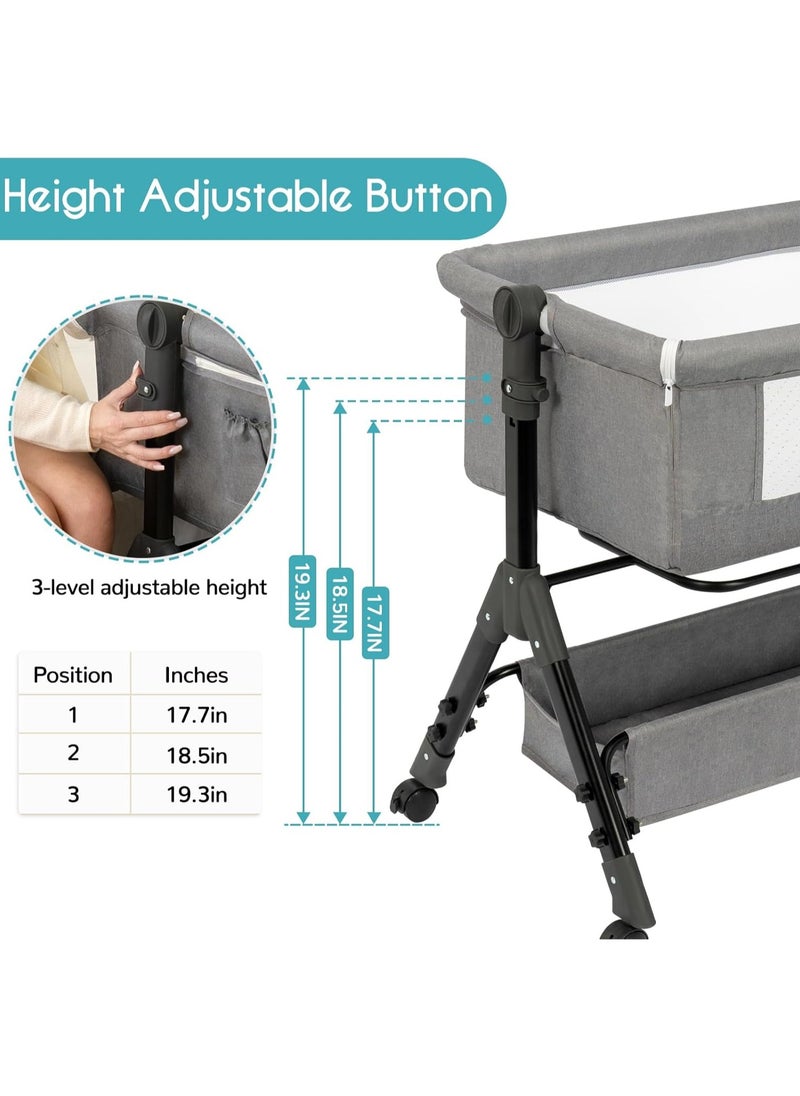 ACPLAY - 4-in-1 Baby Bassinet with Changing Table, Adjustable Bedside Sleeper, Portable Cradle, and Spacious Storage - Image 1