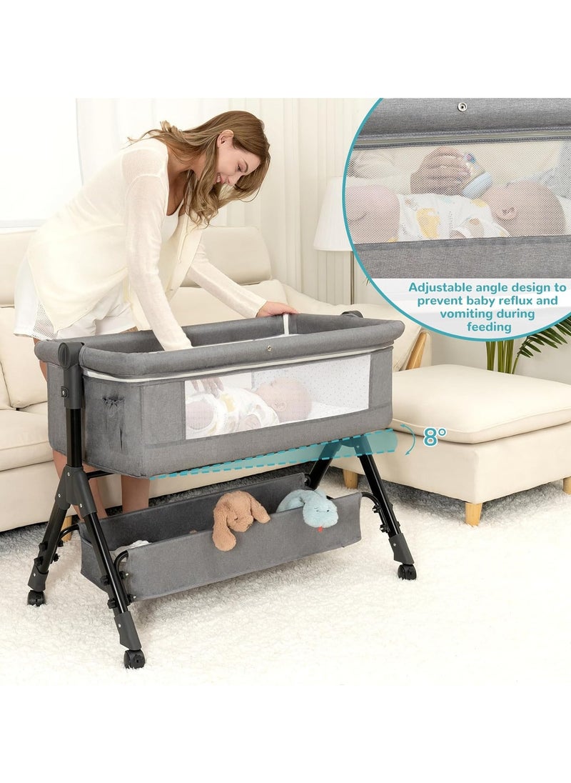 ACPLAY - 4-in-1 Baby Bassinet with Changing Table, Adjustable Bedside Sleeper, Portable Cradle, and Spacious Storage - Image 1